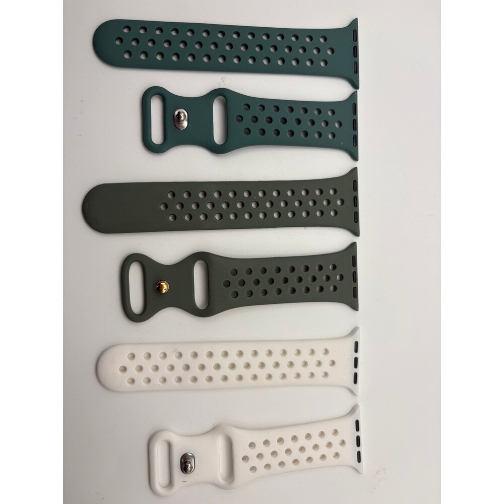 Apple Watch Sport Band 3-Pack - White, Olive & Pine Green Nike Style